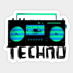 Music Vintage Techno Radio for Techno DJ Sticker